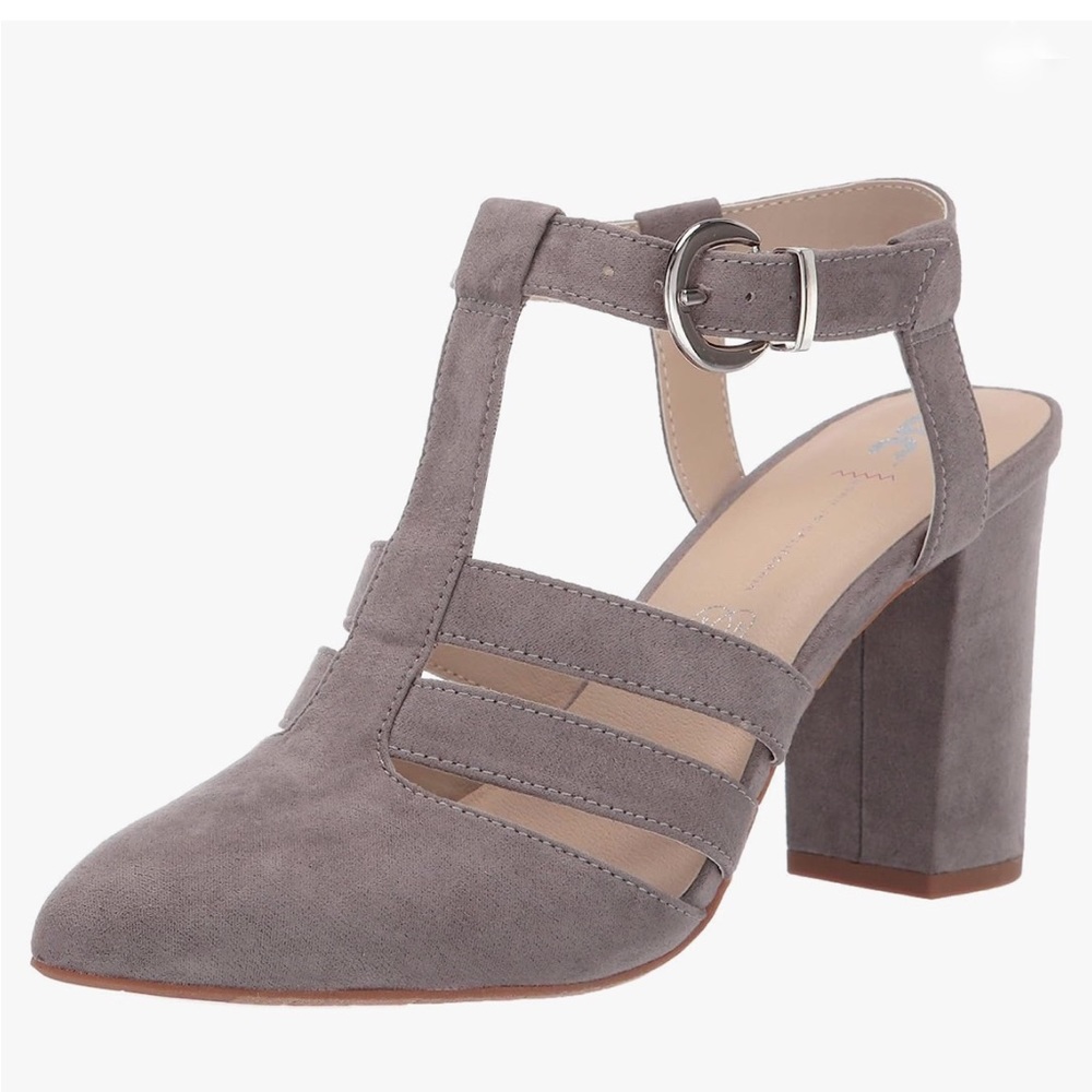suede block heel dress shoe